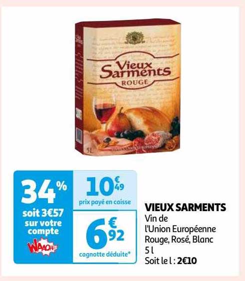 vieux sarments vin de l'union européenne rouge, rosé, blanc