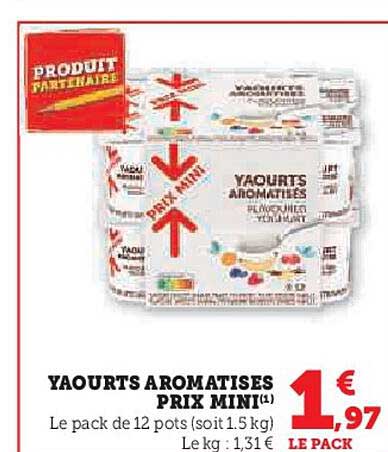 yaourts aromatisés prix mini