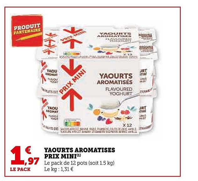 yaourts aromatisés prix mini