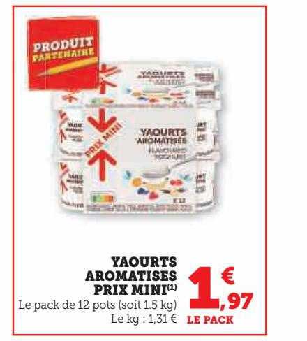 yaourts aromatisés prix mini