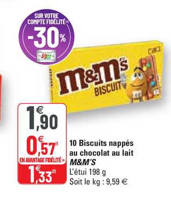 10 Biscuits Nappés Au Chocolat Au Lait M&m's