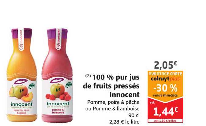 100% pur jus de fruits pressés innocent