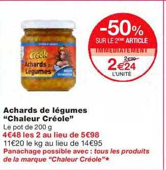 Achards De Légumes "chaleur Créole"