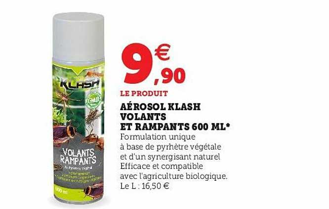 aérosol klash volants et rampants