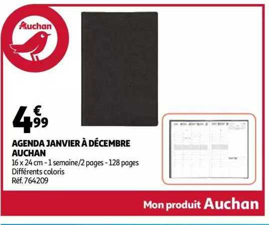 agenda janvier à décembre auchan