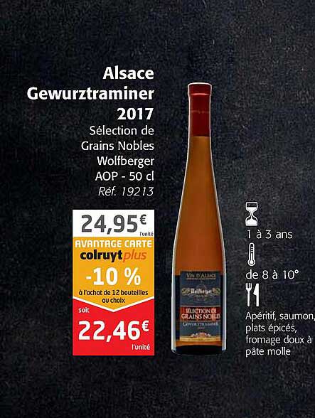 alsace gewurztraminer 2017 sélection de grains nobles wolfberger aop