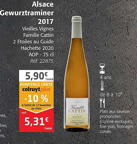 alsace gewurztraminer 2017 vieilles vignes famille cattin