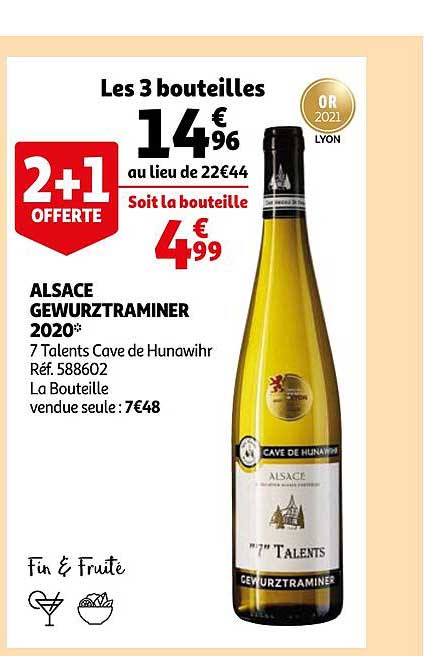 alsace gewurztraminer 2020 7 talents cave de hunawihr