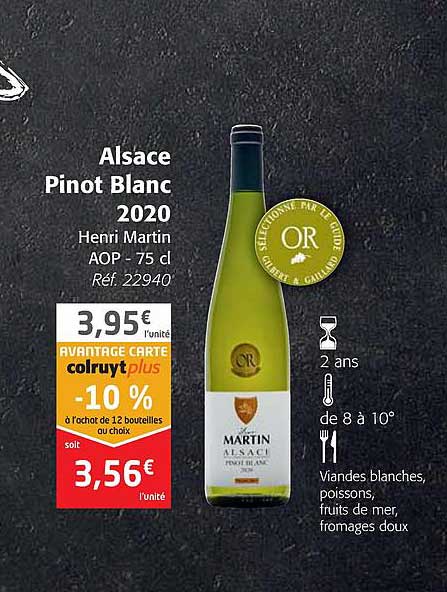 alsace pinot blanc 2020  henri martin aop