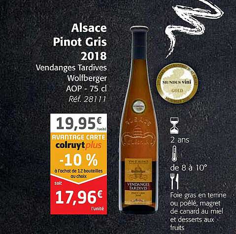 alsace pinot gris 2018 vendanges tardives