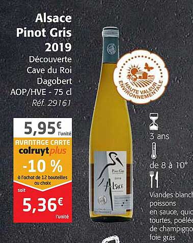 alsace pinot gris 2019 découverte cave du roi dagobert