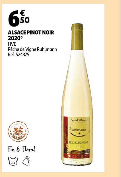 alsace pinot noir 2020 hve pêche de vigne ruhlmann
