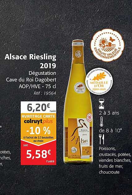alsace riesling 2019 dégustation cave du roi dagobert aop-hve