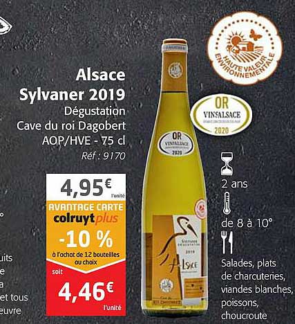 alsace sylvaner 2019 dégustation cave du roi dagobert aop-hve