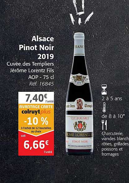 alsasce pinot noir 2019 cuvée des templiers jérôme lorentz fils aop