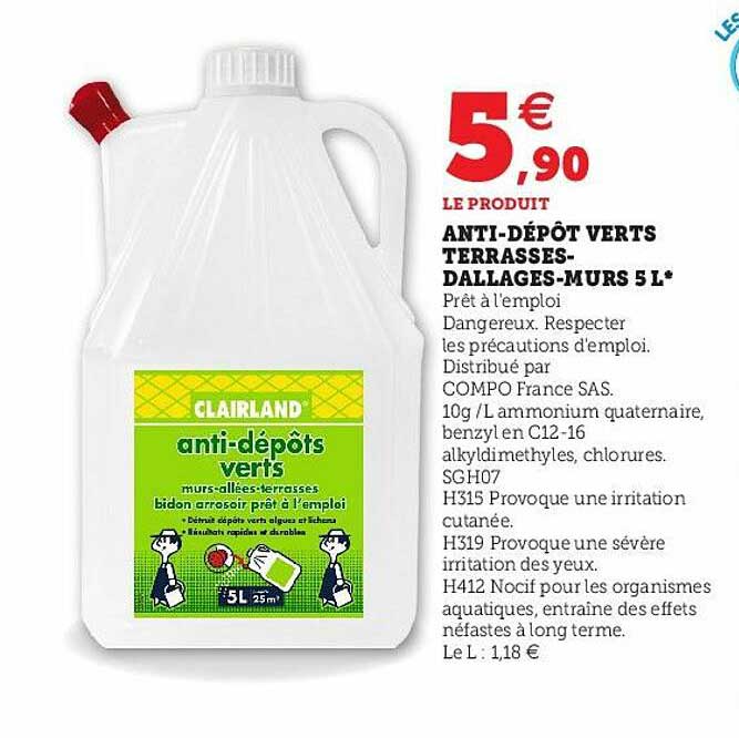 anti-dépôt verts terresses- dallages - murs 5 l