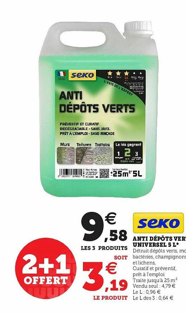 anti dépôts vert universel 5 l seko