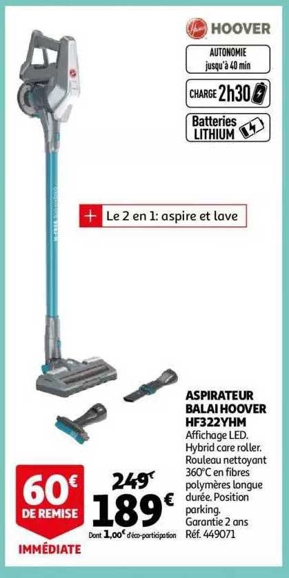 aspirateur balai hoover hf322yhm