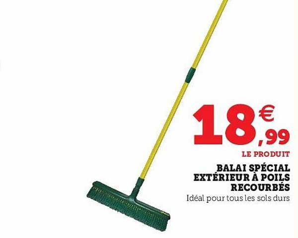 balai spécial extérieur à poils recourbés