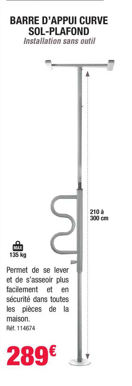 barre d'appui curve sol-plafond