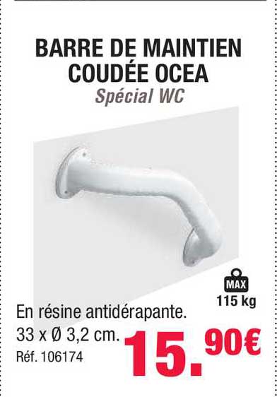 barre de maintien coudée ocea