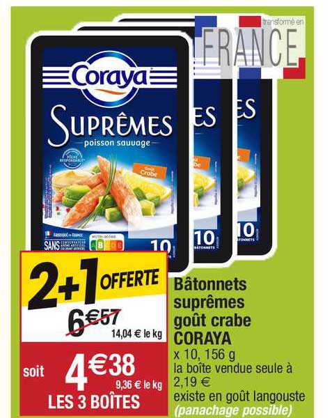 bâtonnets suprêmes goût crabe coraya