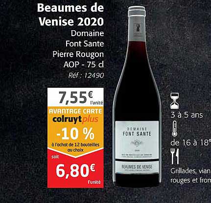 beaumes de venise 2020 domaine font sante pierre rougon aop