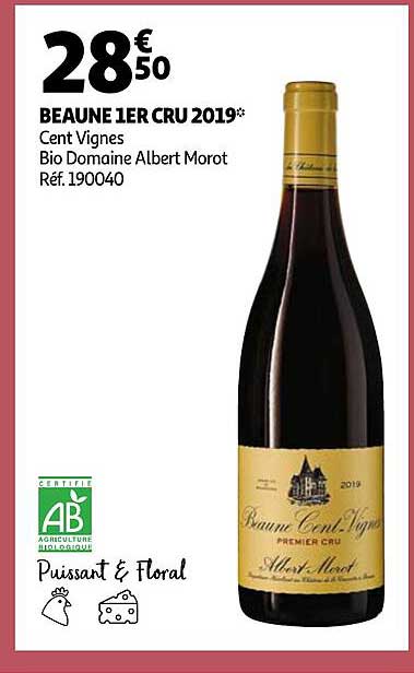 beaune 1er cru 2019 cent vignes bio domaine albert morot