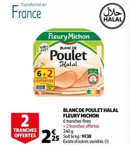 blanc de poulet halal fleury michon
