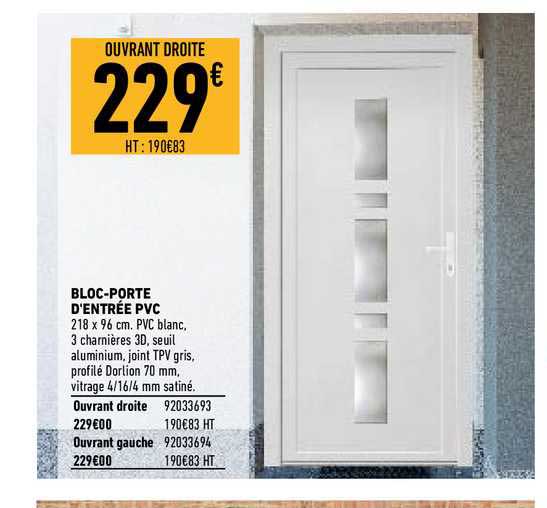 bloc-porte d'entrée pvc