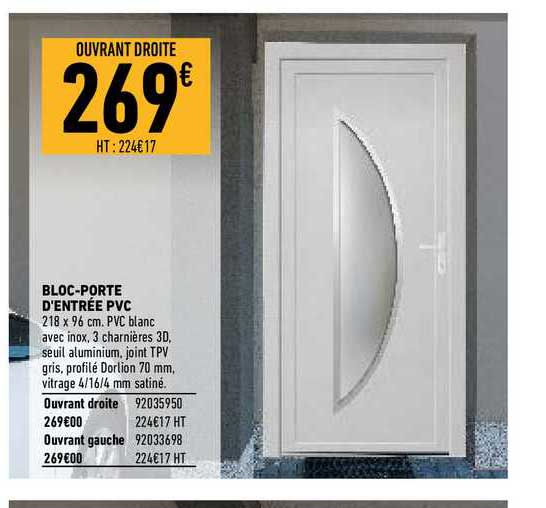 bloc-porte d'entrée pvc
