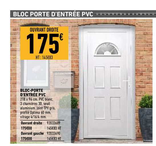 bloc-porte d'entrée pvc