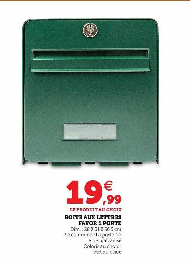 boîte aux lettes favor 1 porte