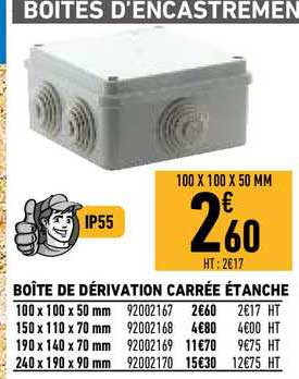 boîte de dérivation carrée étanche