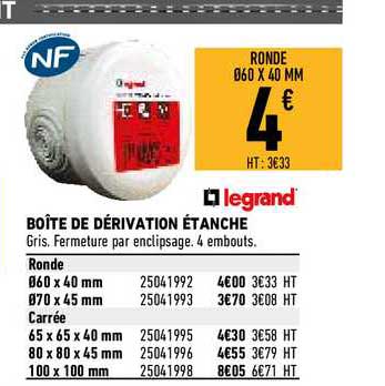 boîte de dérivation étanche legrand