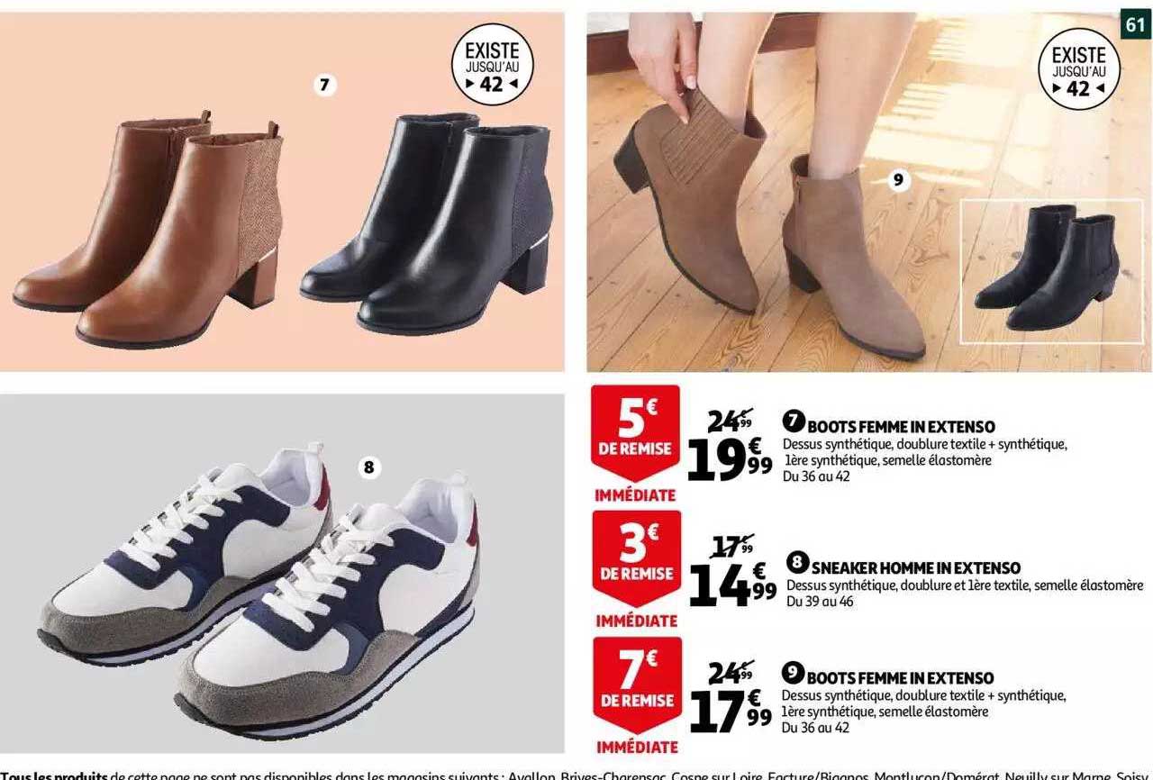 boots femme in extenso, sneaker homme in extenso, boots femme in extenso