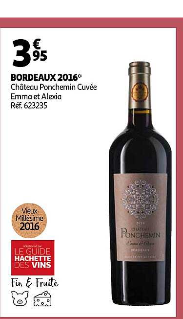 bordeaux 2016 château ponchemin cuvée emma et alexia