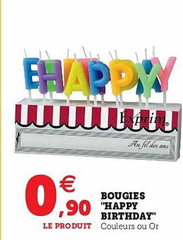 bougies "happy birthday"