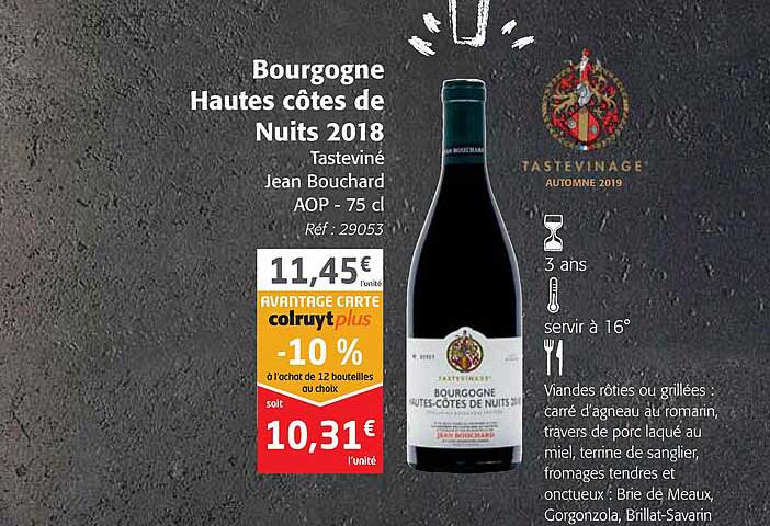 bourgogne hautes côtes de nuits 2018 tasteviné jean bouchard aop