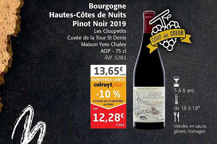 bourgogne hautes-côtes de nuits pinot noir 2019 les cloupetits cuvée de la tour st denis