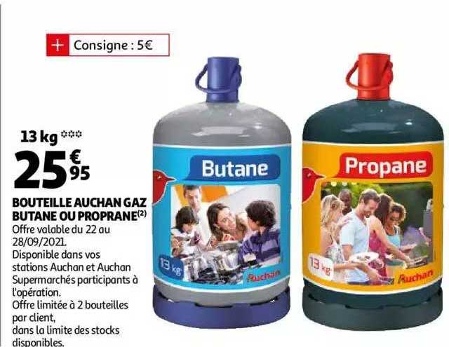 bouteille auchan gaz butane ou propane
