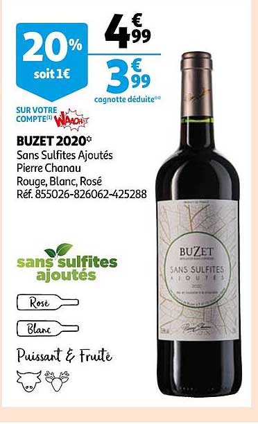 buzet 2020 sans sulfites ajoutés pierre chanau