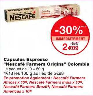 capsules espresso "nescafé farmers origins" colombia