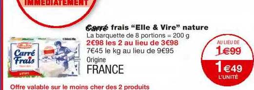 carré frais "elle&vire" nature