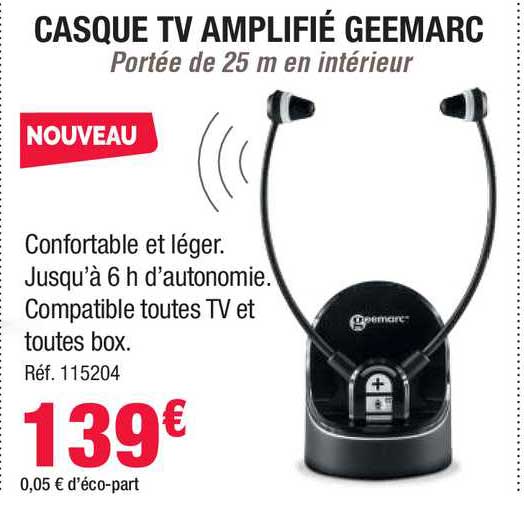casque tv amplifié geemarc