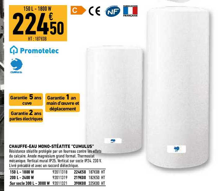 chauffe-eau mono-stéatite "cumulus"