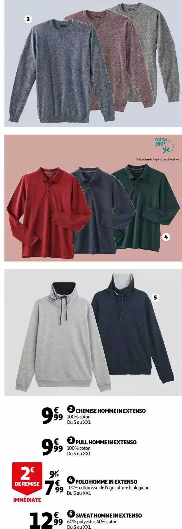 chemise homme in extenso, pull homme in extenso, polo homme in extenso, sweat homme in extenso