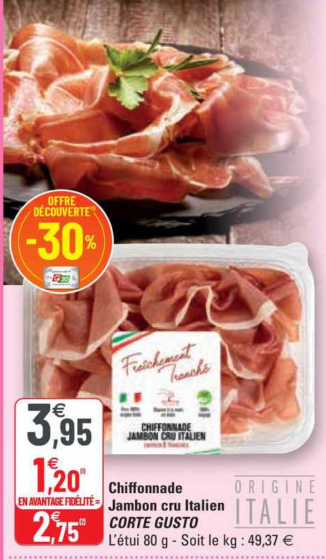 chiffonnade jambon cru italien corte gusto