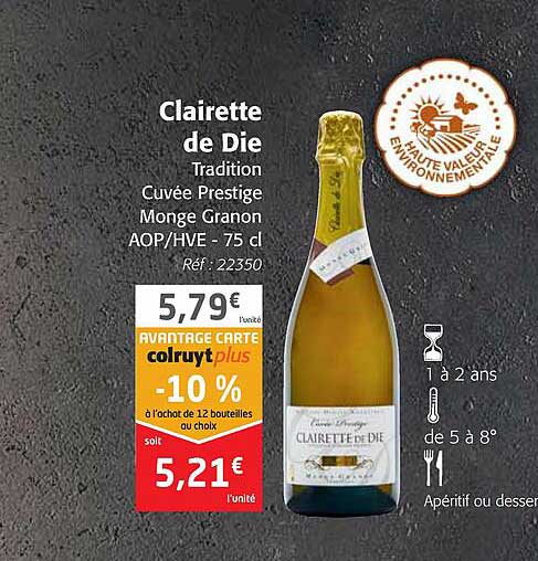 clairette de die tradition cuvée prestige monge granon aop-hve