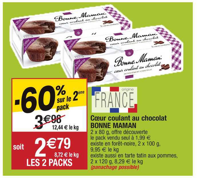 coeur coulant au chocolat bonne maman